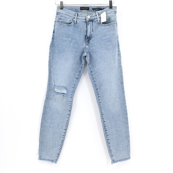 Banana Republic Denim - New BANANA REPUBLIC Blue Jeans Distressed Mid Rise Skinny Leg Womens Sz 28 T